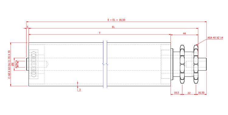 Rolete Acionado Quadrado ASA 40 xz 14