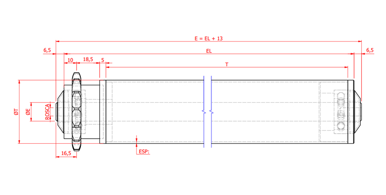Rolete Acionado Engrenagem Simples ASA 40 xz 14