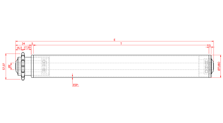 Rolete Acionado de Poliamida Simples 40 xz 14