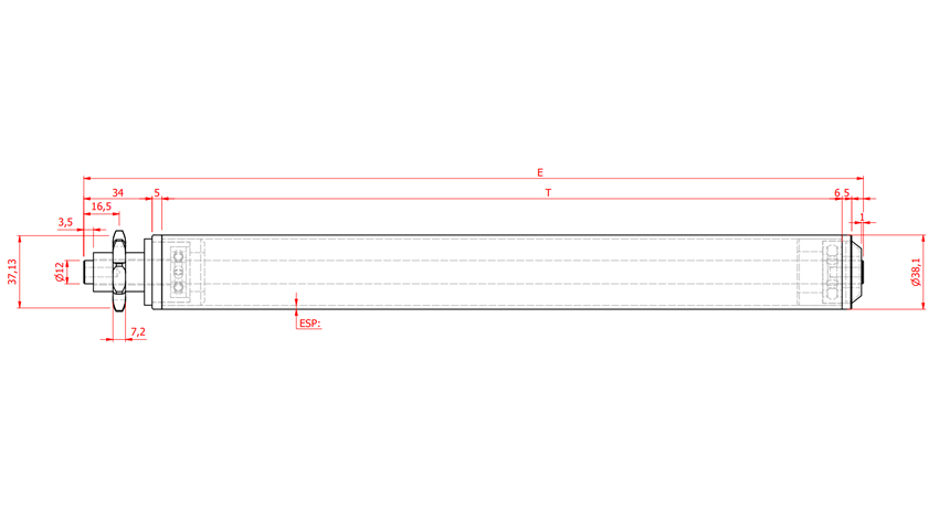 Rolete Acionado de Poliamida simples 40 xz 13