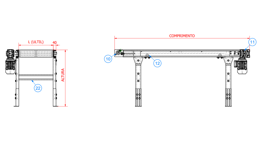 Transportador de Correia de Lona